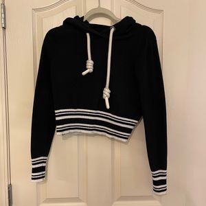 Zara cropped knit hoodie